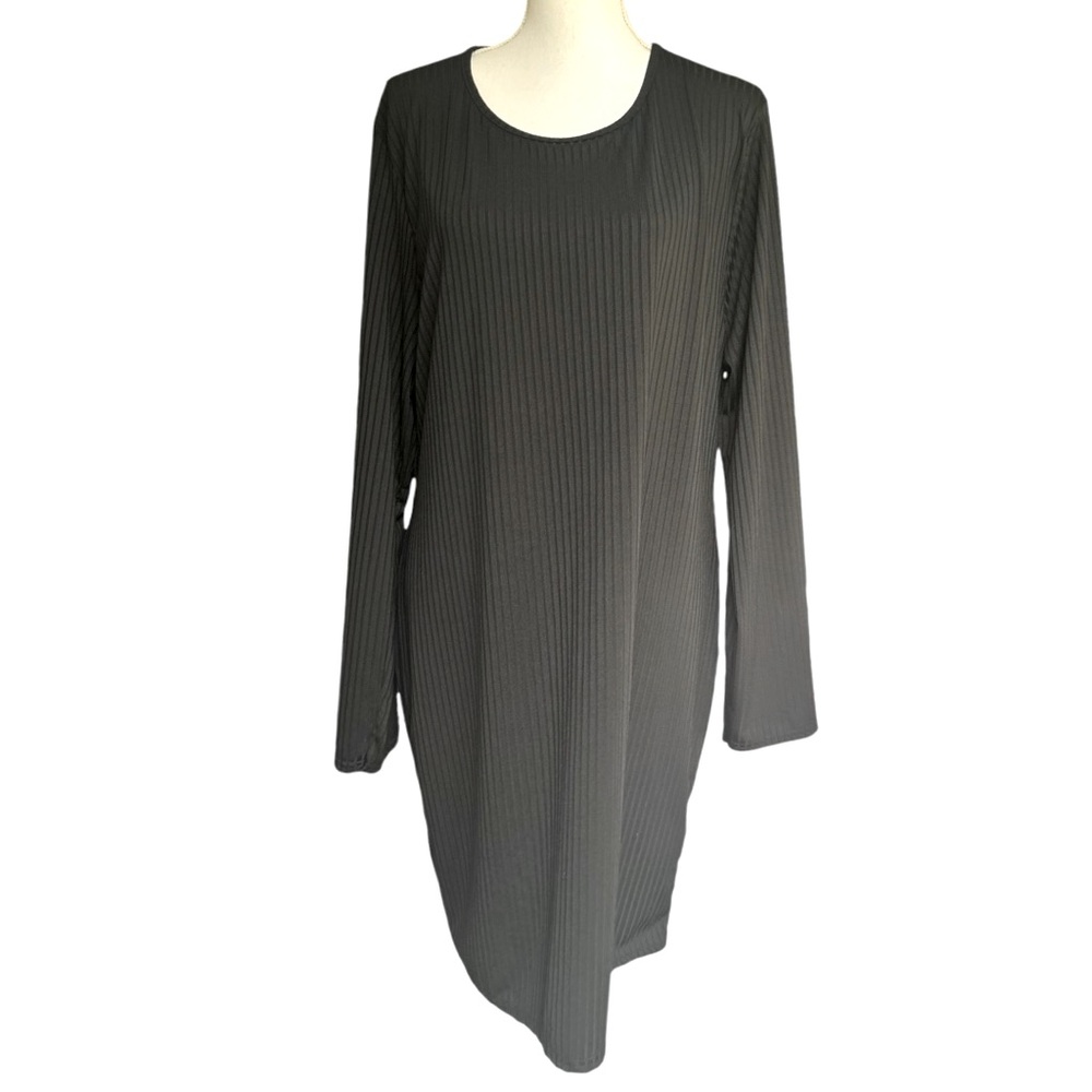 Boohoo Rib Long Sleeve T-Shirt Dress